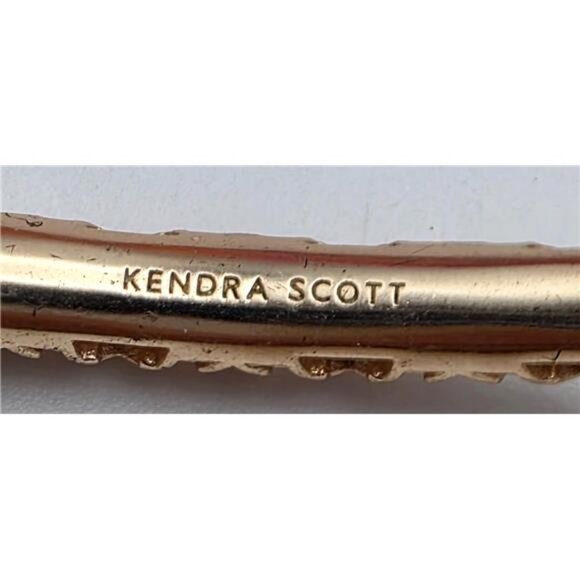 Kendra Scott Rose Gold Filigree Bar Rhinestone Necklace, Adjustable Slider 27″ - Picture 5 of 6